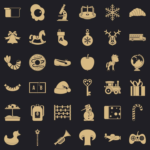 Preparatory class icons set, simple style - Vector, Image