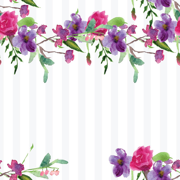Пофарбований вручну Акварельний візерунок гілки з квітами рожева весняна листівка з квітами Магнолія
 - Фото, зображення