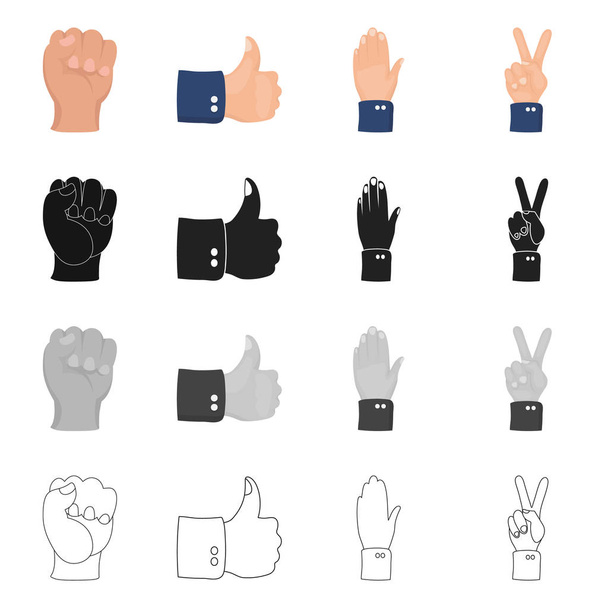 Design vetorial de animação e sinal de polegar. Conjunto de animação e gesto ilustração stock vector
. - Vetor, Imagem