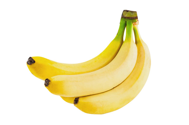 Bunch of fresh whole bananas isolated on white background without shadow - Photo, image