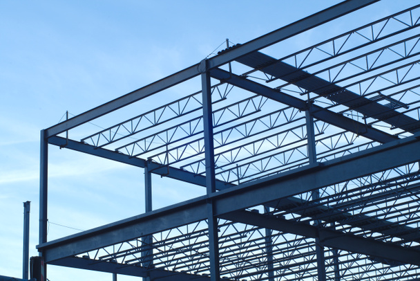 bouw frame metalen structuur metallic balken wolkenkrabber  - Foto, afbeelding