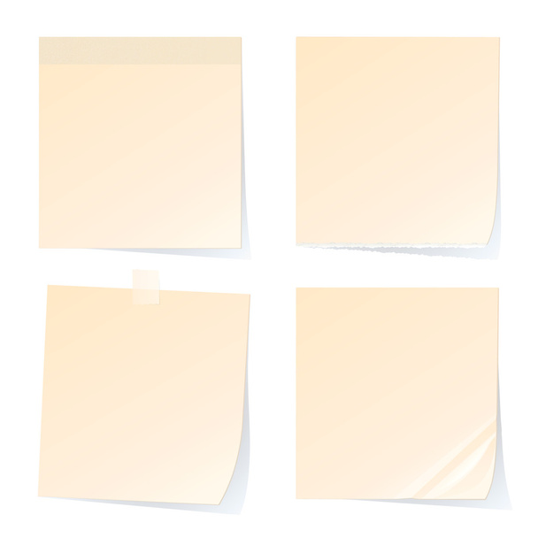 Papeles de notas aislados sobre fondo blanco
 - Vector, imagen