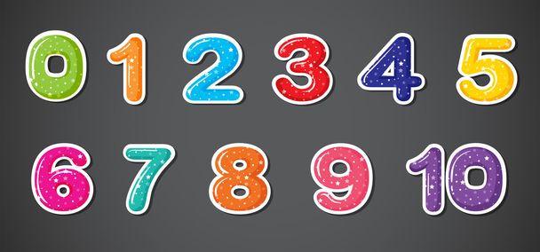 Elf Zahlenwerte - Vektor, Bild