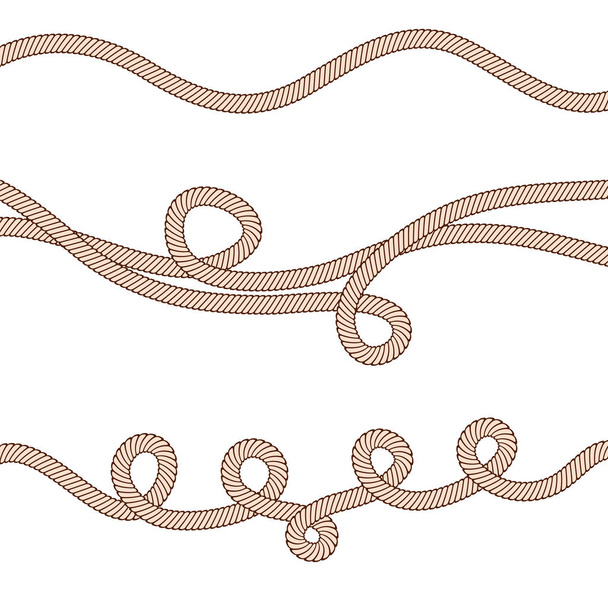 Веревочные волны, как рамка на белом, векторные иллюстрации
 - Вектор,изображение