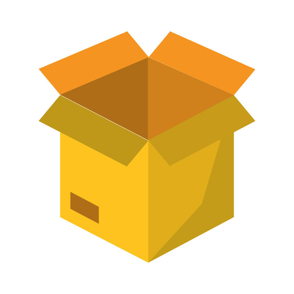 cardboard box cartoon - Vector, imagen