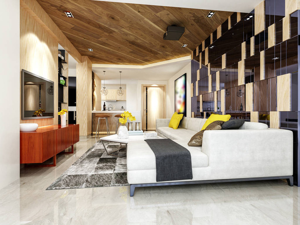 3d renderizar interior de casa moderna
 - Foto, Imagen