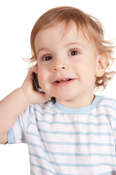 Little boy talking on the phone - Zdjęcie, obraz