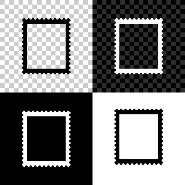 Icono de sello postal aislado sobre fondo negro, blanco y transparente. Ilustración vectorial
 - Vector, Imagen