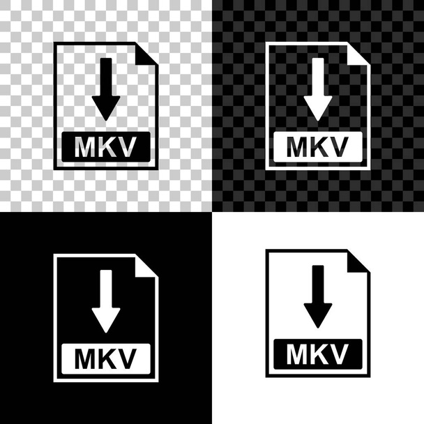 MKV file document icon. Download MKV button icon isolated on black, white and transparent background. Vector Illustration - Vector, Image