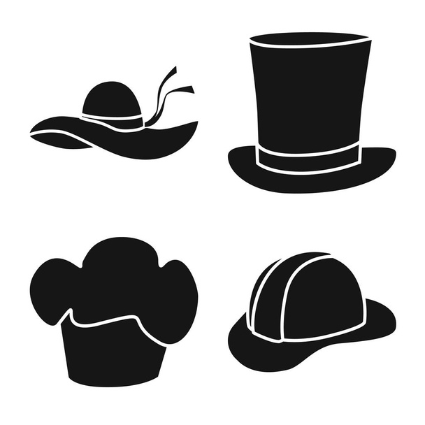 Vector illustration of beanie  and beret logo. Set of beanie  and napper stock vector illustration. - Vektor, Bild