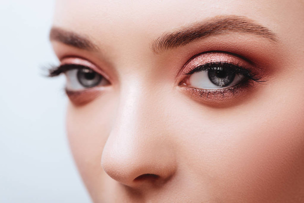 Female Eye with Extreme Long False Eyelashes. Eyelash Extensions. - Foto, afbeelding