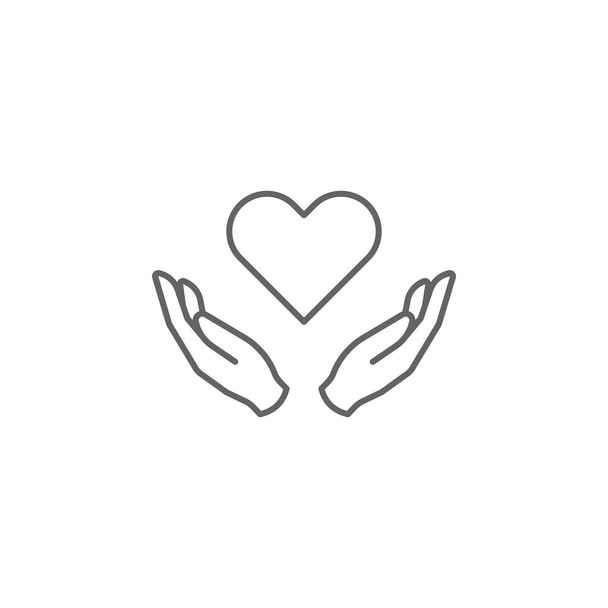 love hands friendship outline icon. Elements of friendship line icon. Signs, symbols and vectors can be used for web, logo, mobile app, UI, UX - Vector, Image