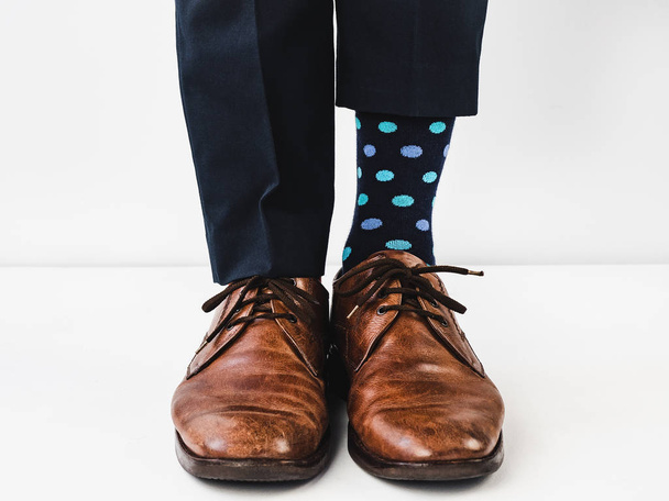 Office Manager in stylish shoes and bright socks - 写真・画像