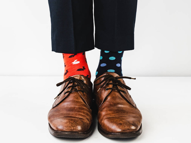 Office Manager in stylish shoes and bright socks - Foto, afbeelding