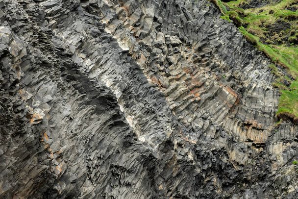 Black basalt column formation in Iceland - Photo, image