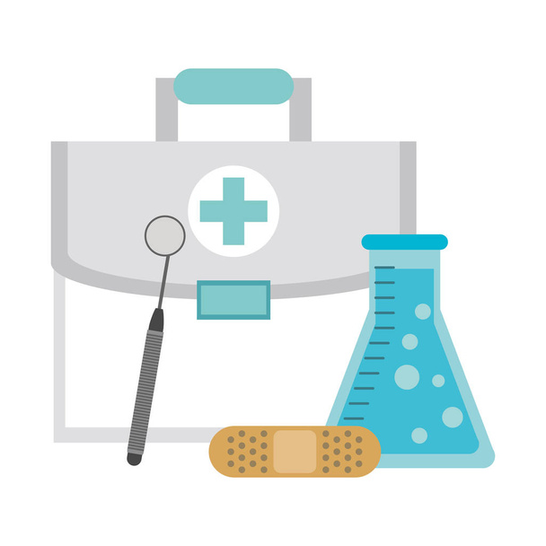 Medical healthcare supplies cartoons isolated - Vector, Image