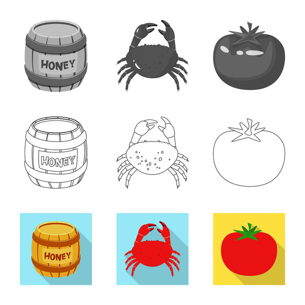 Geïsoleerde object van smaak en product logo. Collectie van smaak en koken aandelensymbool voor web. - Vector, afbeelding