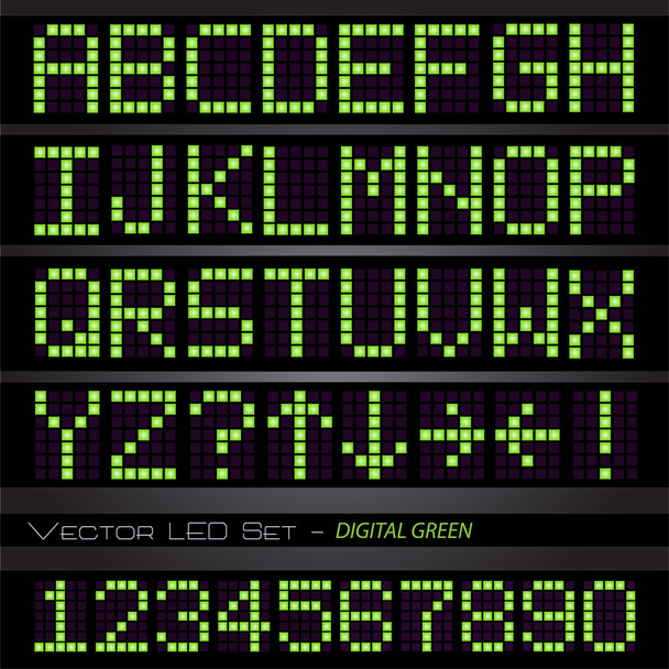 cyfrowy czcionka zielony - Wektor, obraz