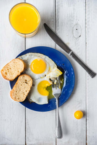 Fresh breakfast with eggs - Фото, зображення