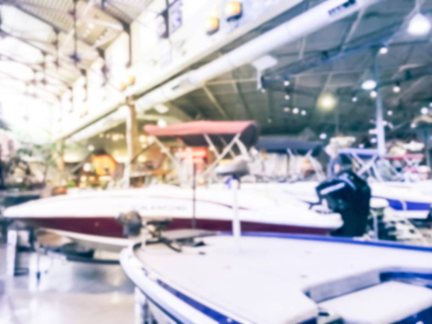 Bulanık arka plan büyük tekne showroom Amerika'da açık mağaza - Fotoğraf, Görsel