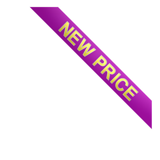 Novo rótulo de canto preço em violeta
 - Foto, Imagem