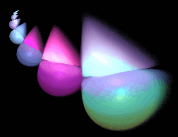 one Illustration of digital fractal with multicolor - ベクター画像