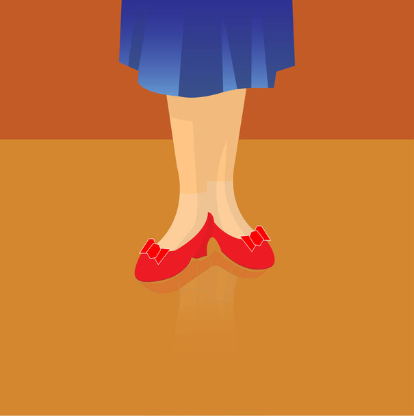 Jambes d'une femme avec des chaussures élégantes rouges
 - Vecteur, image
