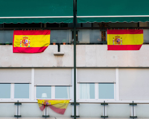 Detail der Fassade Gebäude Arbeiterklasse madrid, Spanien - Foto, Bild