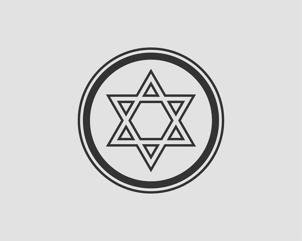 Étoile juive de David icône. Vecteur six étoiles pointues symbole
. - Vecteur, image