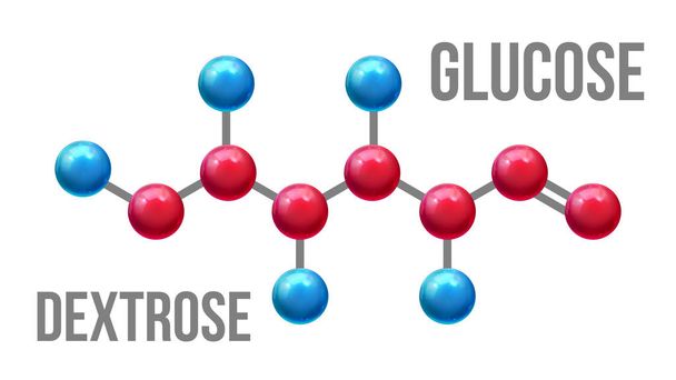 Glükóz dextróz szerkezete molekuláris modell Vector - Vektor, kép