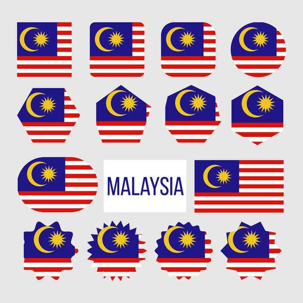 Malajsijská kolekce příznaků obrázek ikony nastavit vektor - Vektor, obrázek