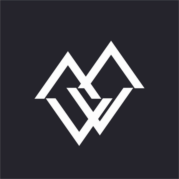シンプルなMw、Mvv、Mlvイニシャル会社のロゴ  - ベクター画像