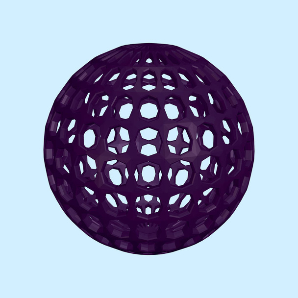 Abstract sphere wireframe. Vector illustration. - Vetor, Imagem