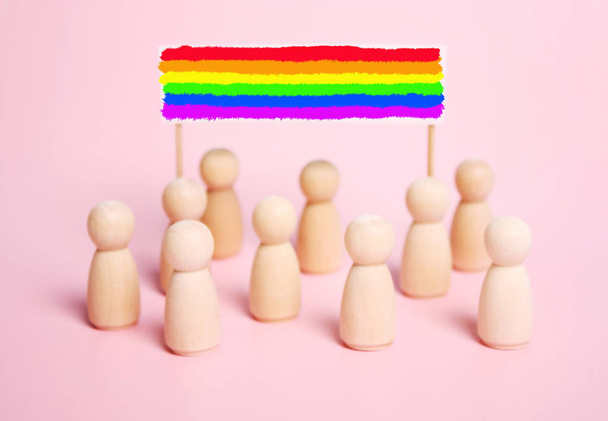 LGBT, LGBTQ, trots. Demonstratie Gay Parade, lesbiennes met de f - Foto, afbeelding