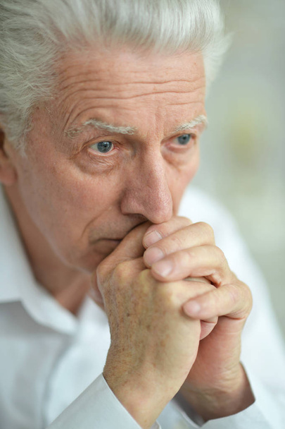 portrait of sad   senior man at home - Foto, Imagen