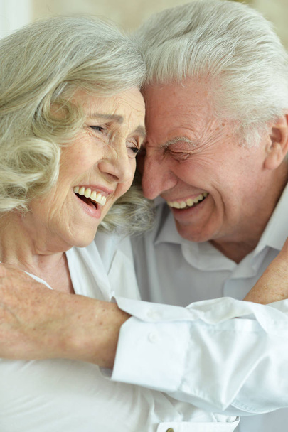 happy Senior couple posing  at home  - Fotó, kép