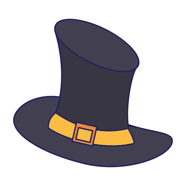 Magician hat cartoon isolated symbol blue lines - Vector, Image