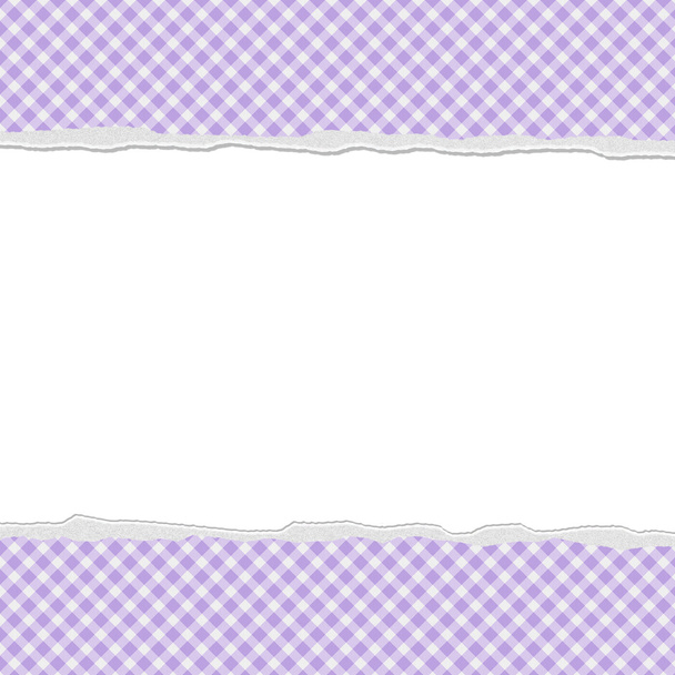 Purple Gingham Torn Background for your message or invitation - Photo, Image