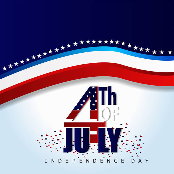 4th of July poster template.USA independence day celebration with American flag.USA 4 th of July promotion advertising banner template for Brochures,Poster or Banner.Vector illustration EPS 10 - Vecto - Vector, Image