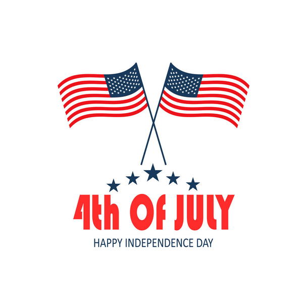 4th of July poster template.USA independence day celebration with American flag.USA 4 th of July promotion advertising banner template for Brochures,Poster or Banner.Vector illustration EPS 10 - Vecto - Διάνυσμα, εικόνα