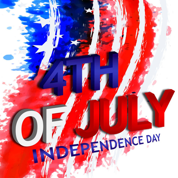 4th of July poster template.USA independence day celebration with American flag.USA 4 th of July promotion advertising banner template for Brochures,Poster or Banner.Vector illustration EPS 10 - Vecto - Vector, Image
