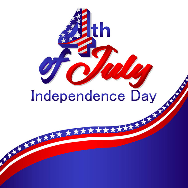 4 lipca szablon plakatu. Święto Niepodległości USA z flagą amerykańską. USA 4 lipca promocja szablon Banner Reklama broszury, plakat lub banner. wektor ilustracji EPS 10-Vecto - Wektor, obraz
