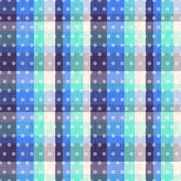Seamless plaid polka dots texture - Vector, Image