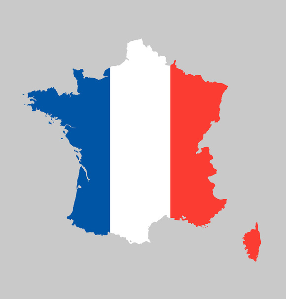 Ranskan lipun kartta - Vektori, kuva