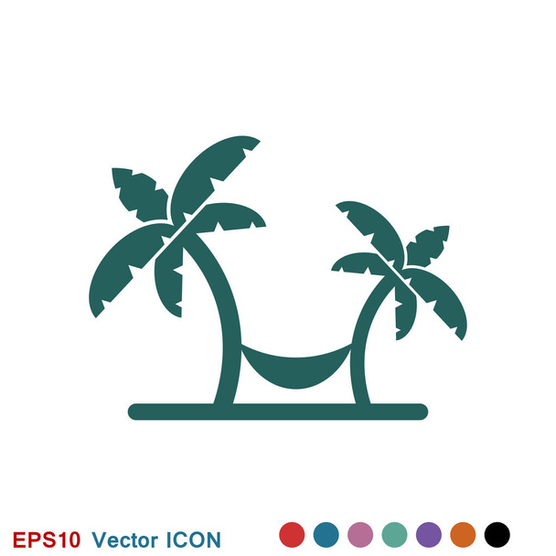 Spiaggia icona vettore di vacanza e turismo, simbolo estivo - Vettoriali, immagini