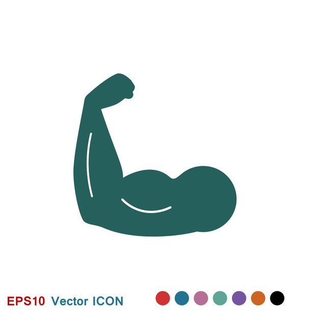 Biceps icon, muscle strength or power vector icon - Vector, Image