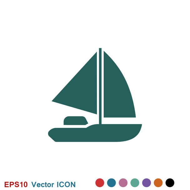 Boot-Symbol-Vektor im trendigen flachen Stil isoliert auf dem Hintergrund. Schiffstransport, Schiffssymbol - Vektor, Bild