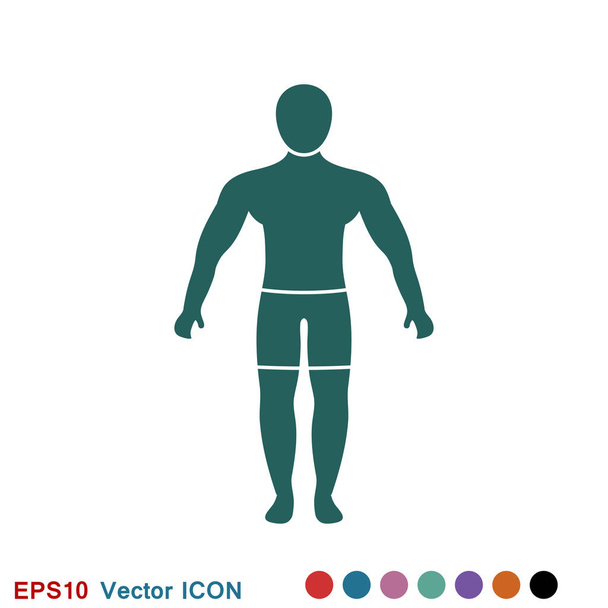 Icono del cuerpo en diseño plano minimalista. Ilustración conceptual para el sitio web. Signo, símbolo, elemento
. - Vector, Imagen