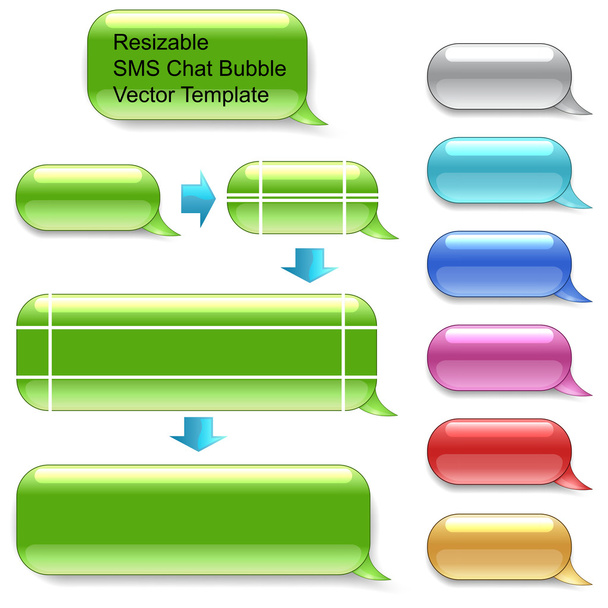 Resizable SMS chat vector template - Vektör, Görsel