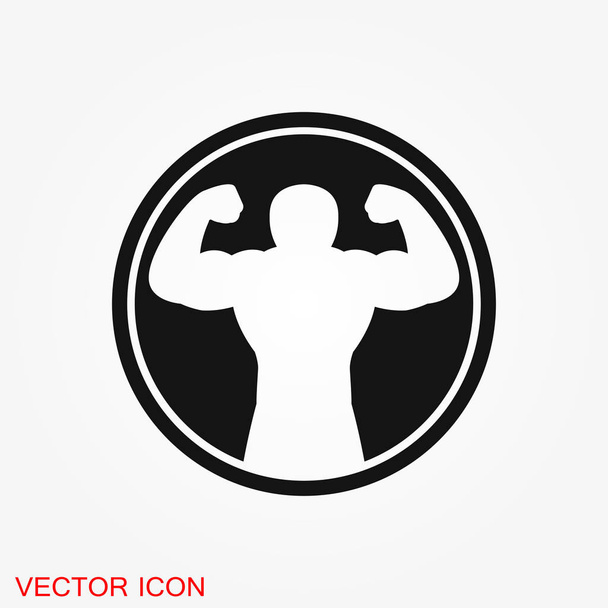 Bodybuilder icon, muscle sign. Vector illustration for web design - Vector, Image